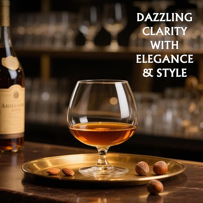 Physkoa 22 oz Large Brandy Snifter Glasses ??Set of 4 Short Stem Giant Brandy & Cognac Glasses for Bourbon, Scotch, Tequila, Rum, Beer & Spirits