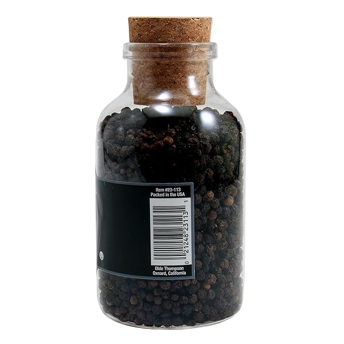 Olde Thompson Whole Black Peppercorns, Refill for Pepper Grinders, 6 Ounce