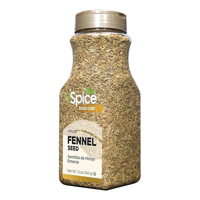 iSpice | Fennel Seed | Bulk Size | Gourmet Spice | Kosher (12 OZ, Whole Fennel Seed)