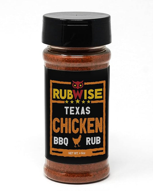 Rubwise Texas Style Chicken Seasoning Rub (No MSG) | BBQ Rubs and Spices for Smoking and Grilling Poultry | Great for Turkey, Duck, and Seafood | Premium Meat Seasonings and Spice Dry Mix | 6oz