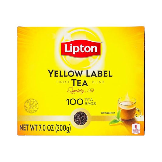 Lipton Yellow Label Tea | International Blend | Lipton Tea Bags| Black Tea | Premium Quality | 200 Grams (Pack of 1)