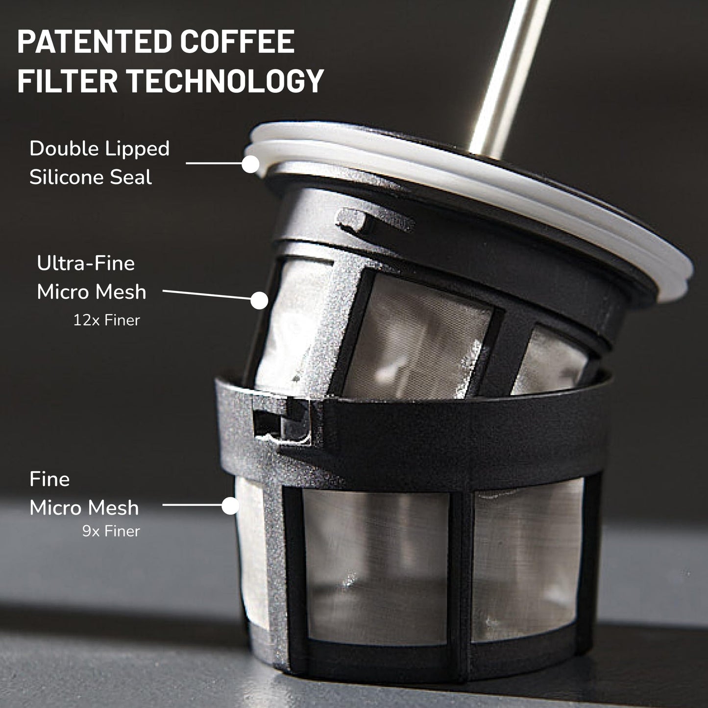 ESPRO Go P0 Ultralight French Press Coffee Maker for Travel, Vacuum Insulated Stainless Steel, 16