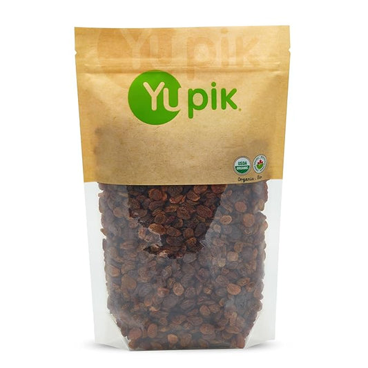 Yupik Organic Sultana Raisins, 2.2 lb (35.2 oz), Gluten-Free, Kosher, Non-GMO, Vegan, Whole Dried Fruits, Naturally Sweet, No Added Sugar, Seedless, Healthy Snacks, Ideal for Baking & Topping