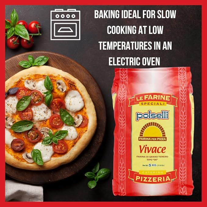Vivace, Tipo "00" Double Zero Flour, OO Flour, Napoletana, Romana, Traditional Pizza Dough Mix, Pasta, Bread, (5 kg) 11 lbs by Polselli
