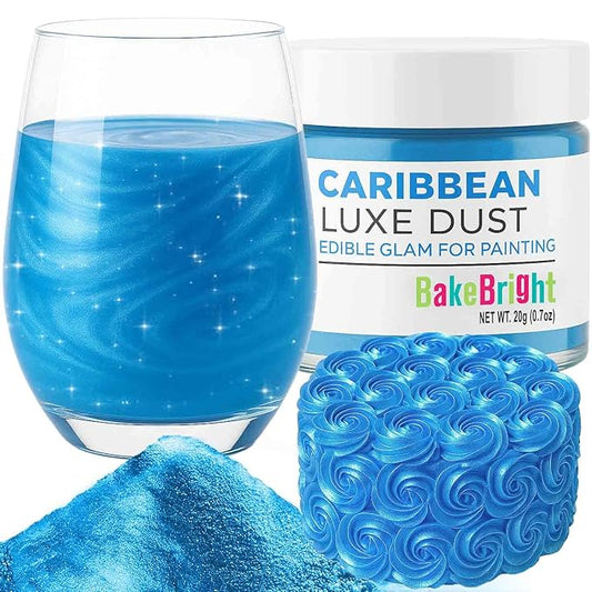 Bulk (20g) Light Blue Luster Dust Edible Glitter for Cocktails | Premium Edible Light Blue Luster Dust for Cake Decorations - Edible Glitter for Drinks Cupcakes Cookies Cakes Food Paint