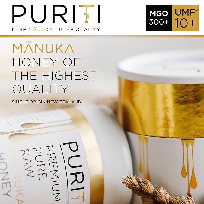 PURITI Manuka Honey MGO 300+ / UMF 10+ | 100% Pure Genuine Raw Manuka Honey | 8.8 Oz / 250g | Harvested, Tested, Certified and Packed in New Zealand