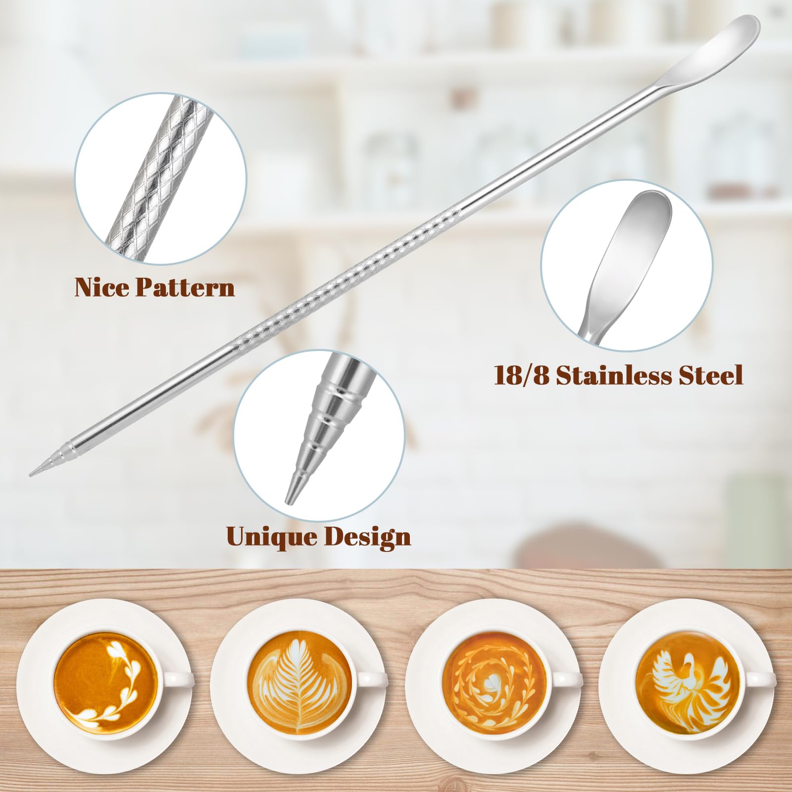 Amrules Milk Frothing Pitcher, 12oz Milk Frother Cup with Clear Scale, 304 Stainless Steel