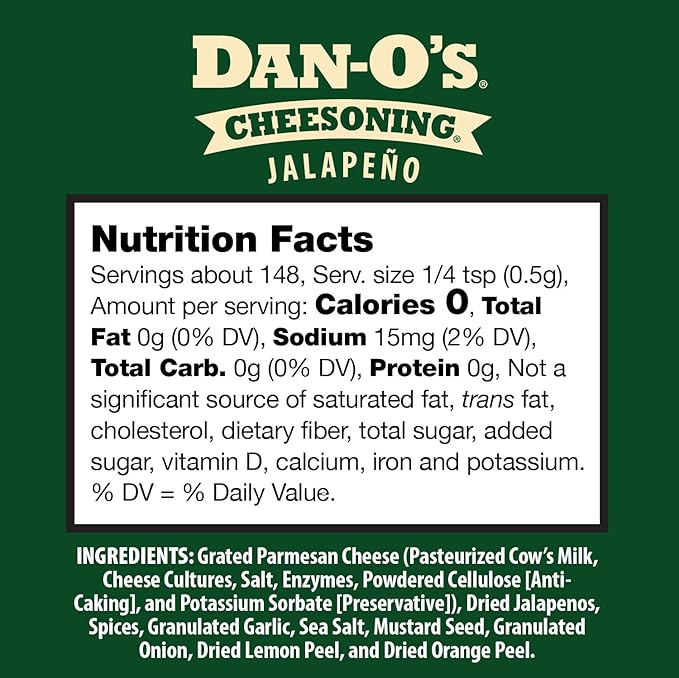 Dan-O's 3 Bottle Cheesoning Seasoning Set, Small Bottles, 3 Pack, Includes Red Pepper, Jalapeño and Cheesoning Seasonings, Sugar Free, Zero Calorie, Use this Seasoning Kit in Pasta, Toppings or Sauce