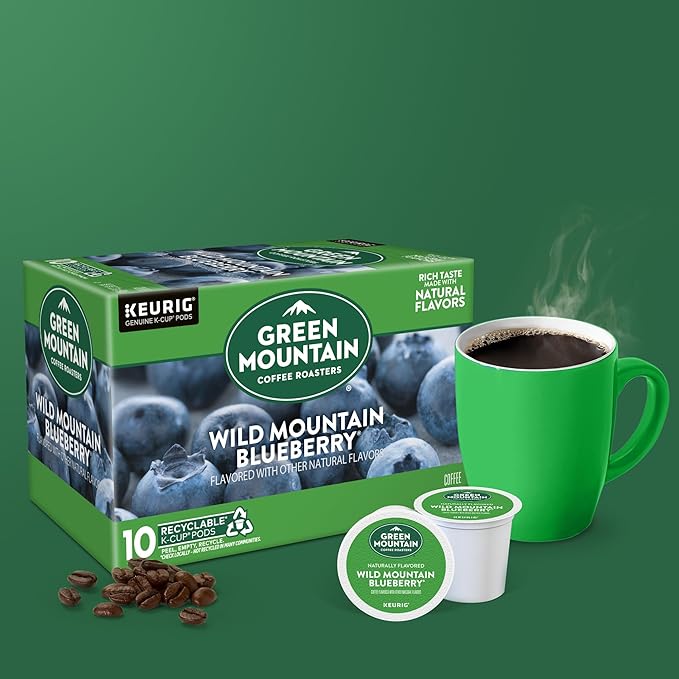 Green Mountain Coffee Roasters Wild Mountain Blueberry Keurig Single-Serve K-Cup pods, Light Roast Coffee, 60 Count (6 Packs of 10)