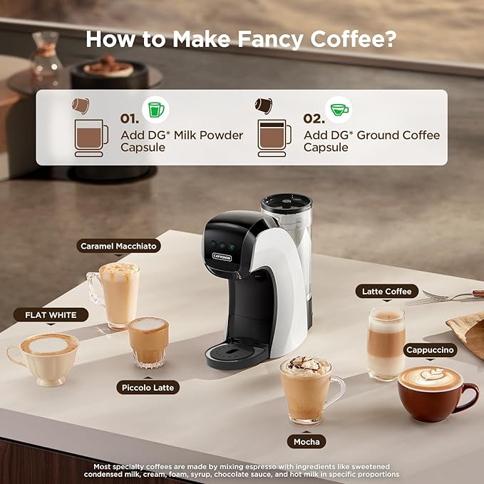 Warriors1 Coffee Maker for Keurig K Cup, Espresso Machine for Nespresso Original, Dolce Gusto Coffee Pods, Ground Coffee, Coffee Machine for Cappuccino & Latte, Programmable, 20 Bar, 28 oz Reservoir