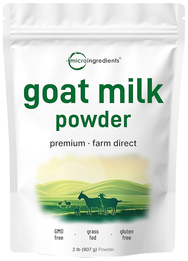 Micro Ingredients Goat Milk Powder, 2 Lb | Grass-Fed Australian Source | Pure, Easily Digested Formula | High in Protein, Calcium & Probiotics | Non-GMO, Gluten-Free, Pet Friendly