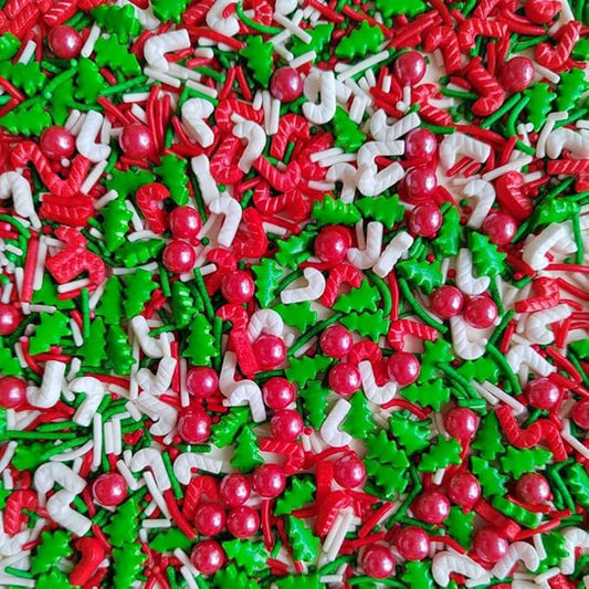 1 Bottle Christmas Sprinkles for Cake Decorating Cake Cupcake Topper Edible Candy Sugar Sprinkle Mix for Baking, Holiday Cookie, Ice Cream