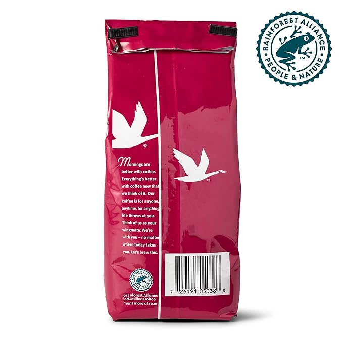 Wawa Ground Coffee Colombian Medium Roast, 12 oz Bag, Medium Bodied Blend with Chocolate & Fruit Notes, For Hot or Iced Coffee, 100% More Responsibly Sourced from Rainforest Alliance Certified Farms