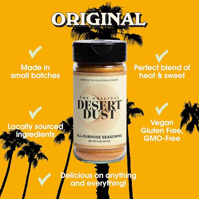 Desert Dust All-Purpose Seasoning ??Smoky, Earthy & Sweet with Organic Date Sugar | Versatile Rub for Steak, Chicken, Fish, Veggies & More | Gourmet BBQ & Grilling Spice Blend (5oz,Original)