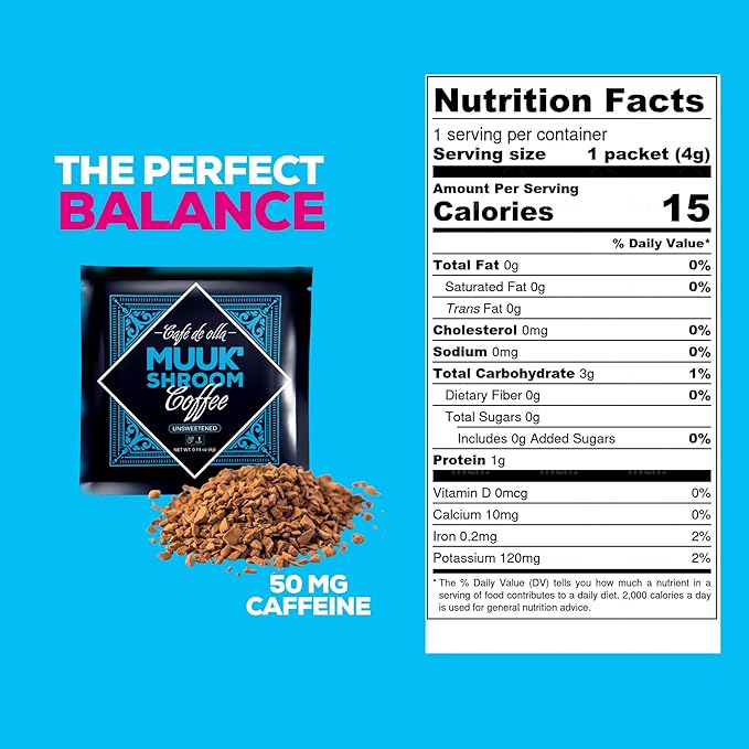 MUUK' SPICED COFFEE | Organic Mushroom Coffee | Cacao, Cinnamon & Cardamom | Adaptogen Mushroom Blend | Better Focus, More Energy and Stronger Immune Defense | 15 CUPS