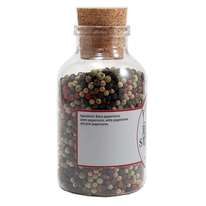 Olde Thompson Pepper Supreme, Whole Pepper Blend with White, Black, Pink, and Green Peppercorns, Refill for Pepper Grinders, 5.8 Ounce