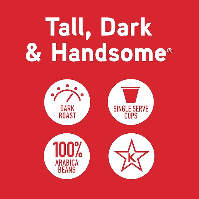Joe Knows Coffee Single Serve Cups Pods and Capsules, Tall Dark and Handsome, 48 Count