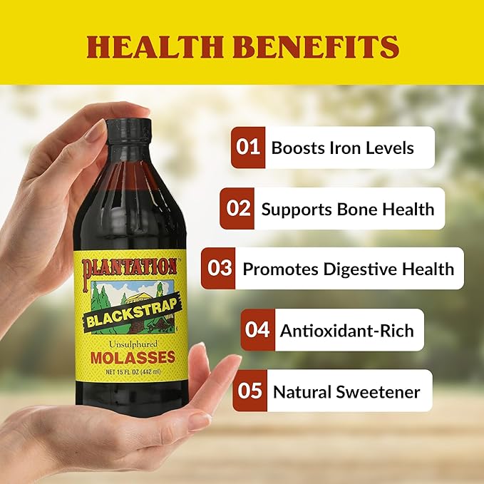Plantation Blackstrap Molasses 15 oz (15 Fl Oz (Pack of 12))