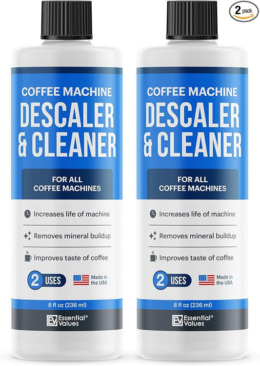 Essential Values Universal Descaling Solution for Keurig Breville Nespresso & Delonghi (4 Uses) | Coffee Machine Descaler Cleaner | Liquid To Descale Automatic Coffee Makers & Espresso Machines