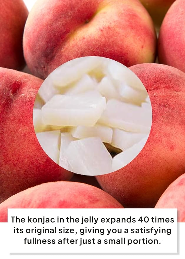 Korean Food Low Calories Squeeze Konjac Jelly, Peach Flavor, Fish Collagen, Vitamin, Zero Sugar, Chewier Texture, Health&Beauty (Net WT 5.07 oz, Pack of 10) ?¨ㅼë¹??»━
