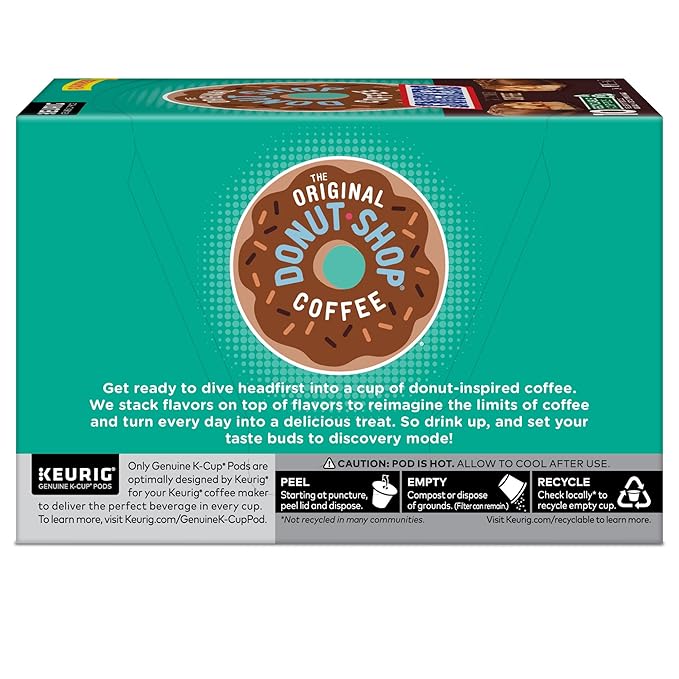 The Original Donut Shop Snickers Coffee, Keurig Single Serve K-Cup Pods, Flavored Coffee, 60 Count, (6 Packs of 10)