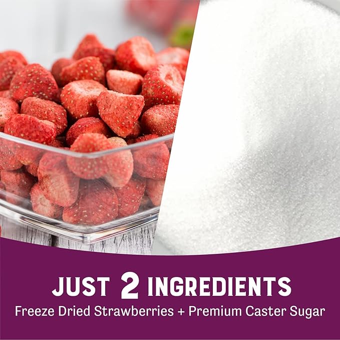 Judee's Strawberry Sugar 11.25 oz - Made with Premium Caster Sugar - Great for Baking - Sprinkle on Desserts and Sweeten Tea or Coffee - Gluten-Free and Nut-Free
