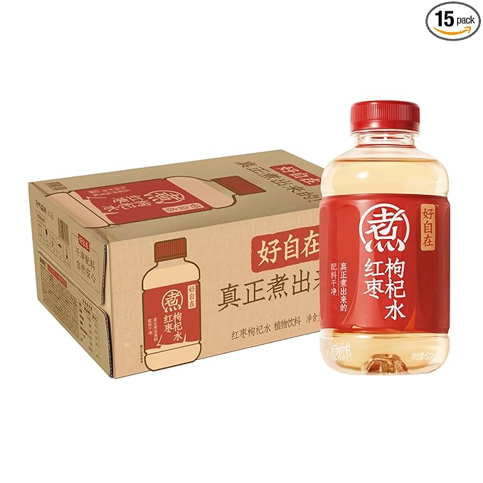 CHI FOREST Red Date & Goji Berry Herbal Drink, Zero Fat Beverage, No Added Flavours, Additives, 16.9 fl oz Bottles (Pack of 15)
