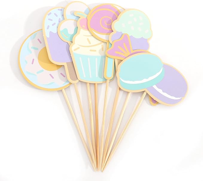 Sweet Dessert Cupcake Toppers - Sweet One Cake Toppers, Donut Ice Cream Candy Birthday Party Decorations, Sweet Dessert Cake Decorations, Sweet One Cake Smash Photo Props竊?Pcs竊?,<div>