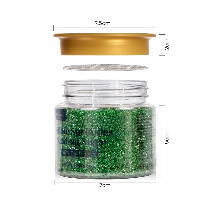 Easter Green, Sanding Sugar Sprinkles, Food Grade, 150g, Green Sprinkles for Cake Decorating, Donut, Cupcake, Ice Cream, Wedding Party Supplies