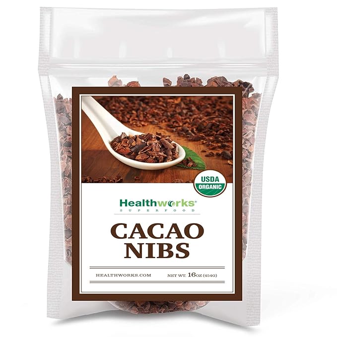 Healthworks Superfoods Cacao Nibs Organic - 16 Oz / 1 Lb - Criollo Bean - Raw Unsweetened Chocolate Substitute - Certified Organic - Keto, Vegan & Non-GMO - Antioxidant
