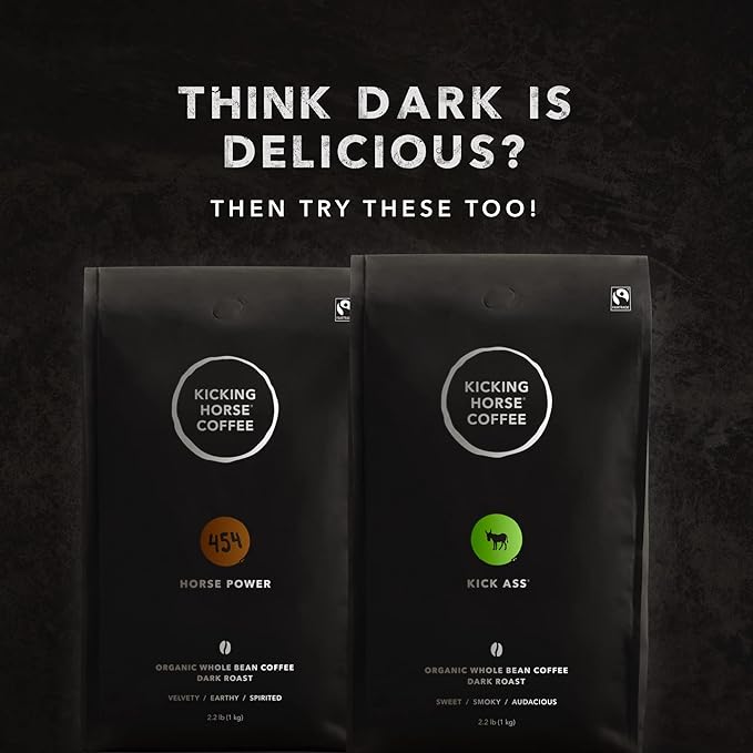 Kicking Horse Coffee Grizzly Claw, Dark Roast, Whole Bean, 1 Kg (Pack of 6) - Certified Organic, Fairtrade, Kosher