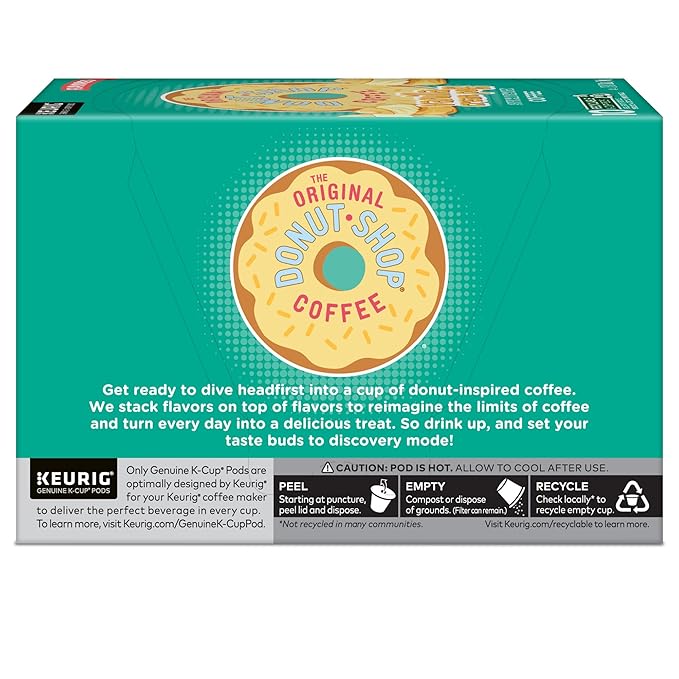 The Original Donut Shop Vanilla Cream Puff Coffee, Keurig Single Serve K-Cup Pods, Medium Roast Coffee, 60 Count, (6 Packs of 10)