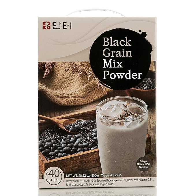 Damtuh Korean Black Mixed Grain Powder Meal Replacement Shake – Healthy Breakfast Drink, Nutritious Grain Misugaru, 20g x 40 Sticks (Pack of 2)
