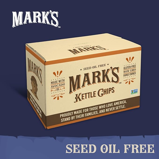 MARK???Kettle Cooked Avocado Oil Potato Chips, Sea Salt & Vinegar ??Seed Oil & GMO Free | Sea Salt and Vinegar, 5 oz (Pack of 3) | Gluten Free, Non-GMO, Chips for Clean & Healthy Snacking
