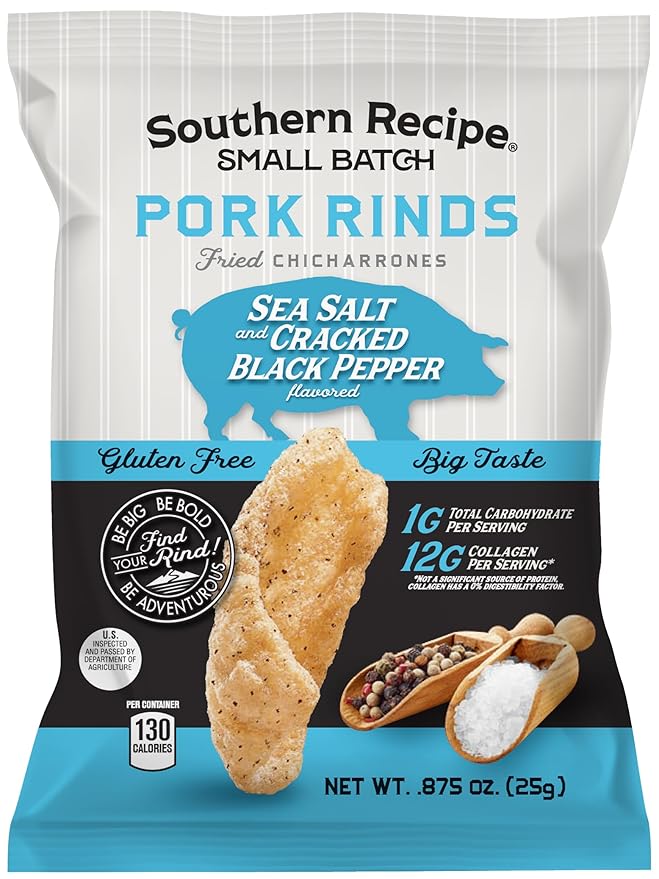 Pork Rinds Variety Pack | Salt & Pepper, Korean BBQ, & Spicy Dill | Southern Recipe Small Batch Chicharrones | Keto Friendly & Low Carb | Snack Bag (18 Count)