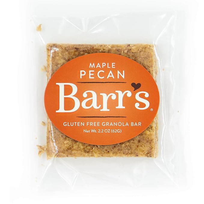 Mrs. Barr’s Natural Foods Granola Bars | Maple Pecan | Certified Organic Gluten Free Oats | Soft Texture | Small Batch | Gourmet Quality | Real Ingredients | 2.2 Ounces (12 Pack)