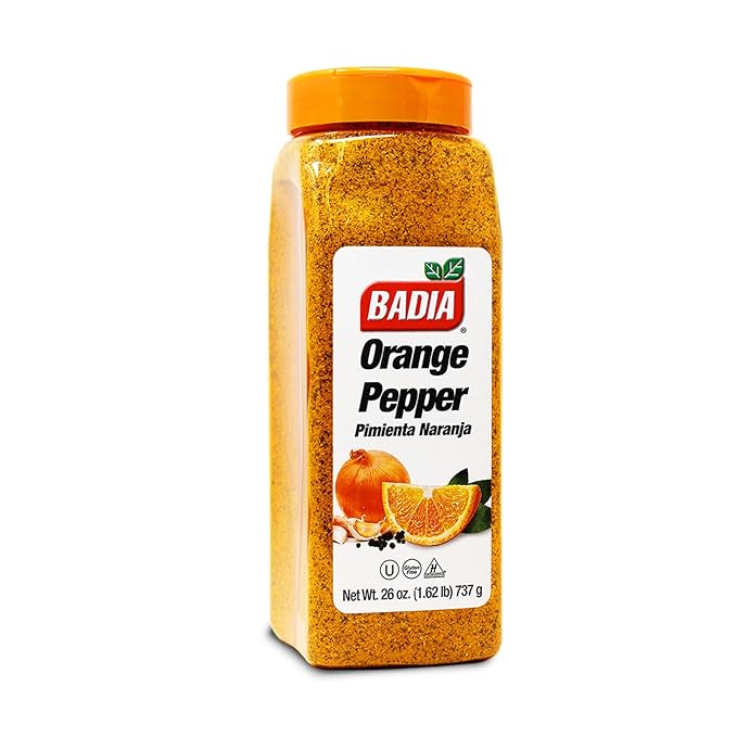 Badia Orange Pepper Seasoning, 26 oz - Pepper, Garlic & Onion, Zesty Citrus Blend for Chicken, Seafood & Vegetables