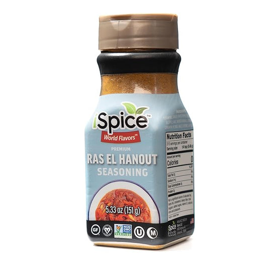 iSpice - Low-Sodium Sugar-Free Ras el Hanout Seasoning World Flavor Super Spice Blend | All Natural |