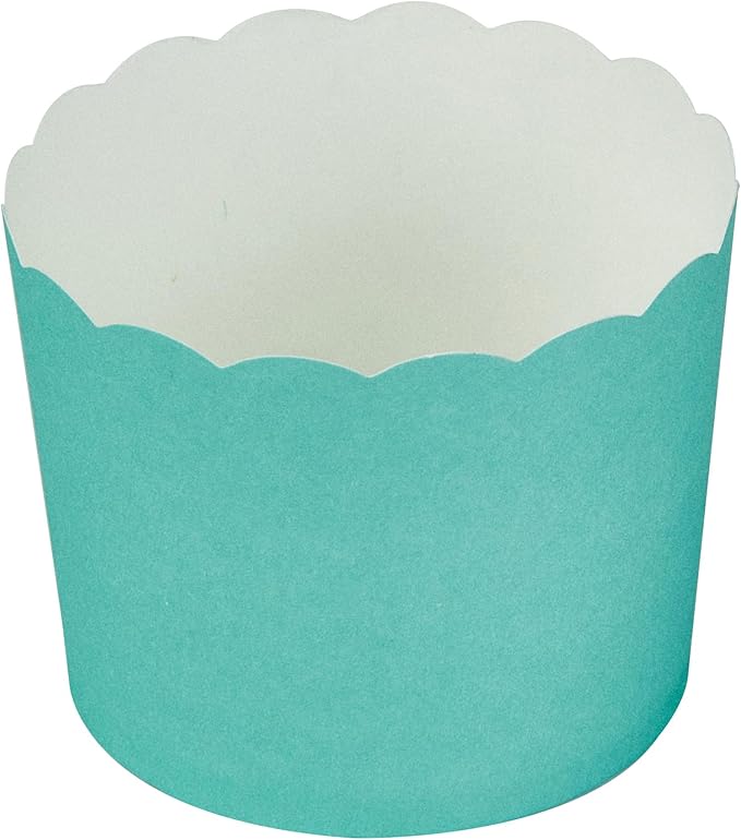 Panificio 6 Ounce Cupcake Wrappers, 200 Scalloped Baking Cups - Oven-Ready, Greaseproof, Turquoise Paper Cupcake Liners, Disposable, For Birthdays, Baby Showers, Or Weddings - Restaurantware