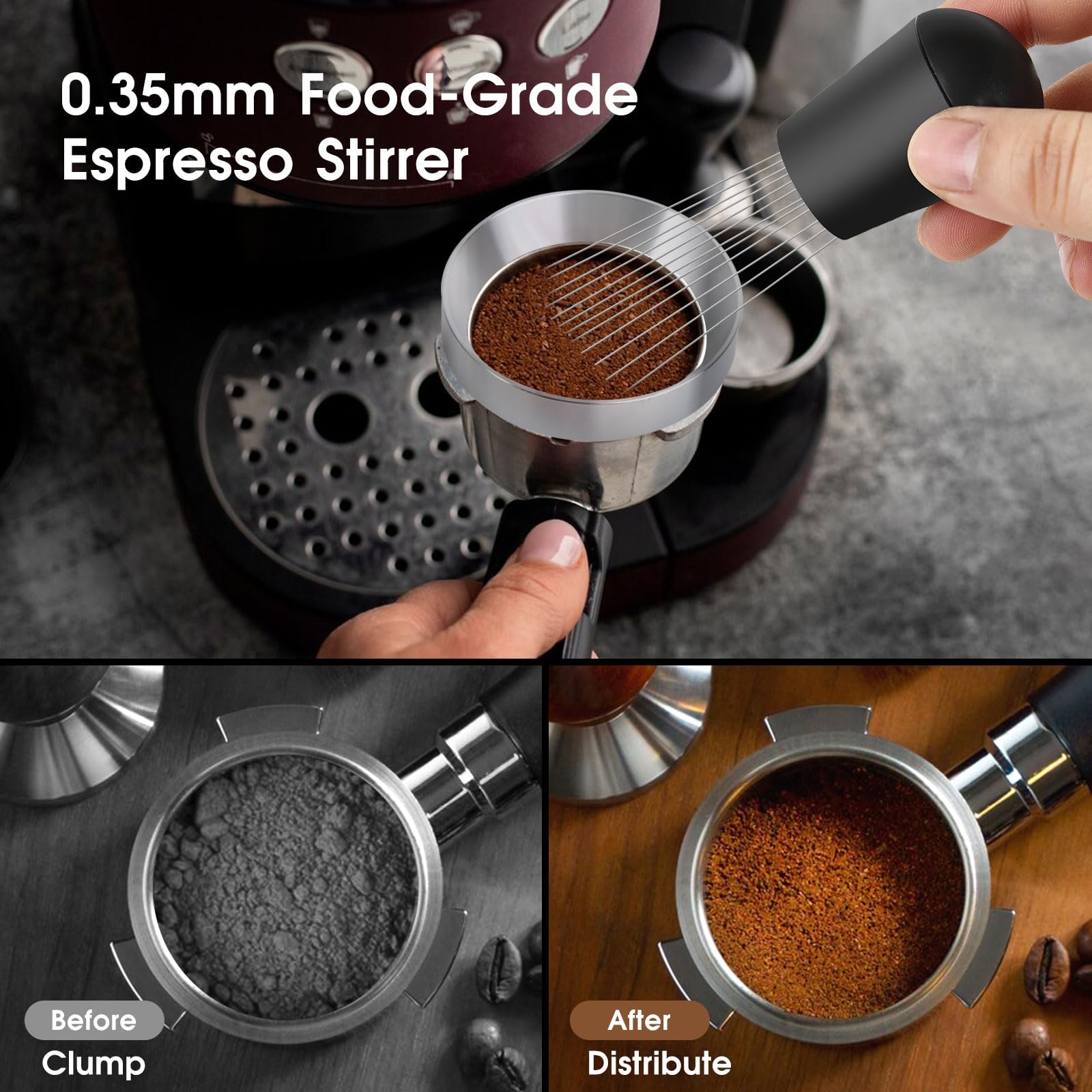 Reoszeank 51mm Espresso Accessories Kit, Distributor, Tamper, WDT, Funnel