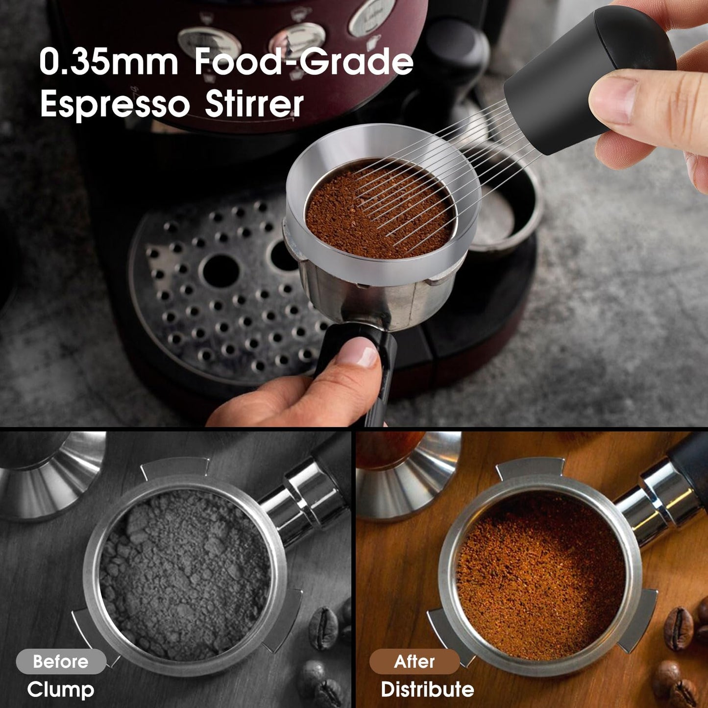 Reoszeank 51mm Espresso Accessories Kit, Tamper, WDT, Dosing Funnel
