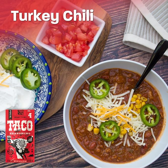 Riega Organic Taco Seasoning, Perfect Tex Mex Spice Mix for Taco Tuesday and Chili 0.9 Ounce (Pack of 8)