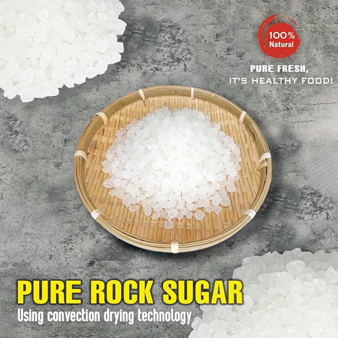PURE ROCK SUGAR 10.58 Oz (300g) VIETFARMFOOD: Natural pure, convection dried seasoning made from real fruits - perfect for adding flavor to any meal, from cooking, baking, salads, soups, sauces
