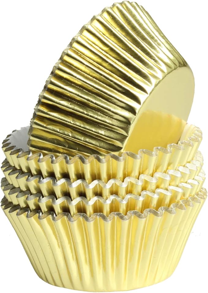 Gold-Foil Cupcake-Liners Paper-Baking-Cupcake,for Birthday Parties, Weddings,Standard Sized(pack of 100ç«???,<div>