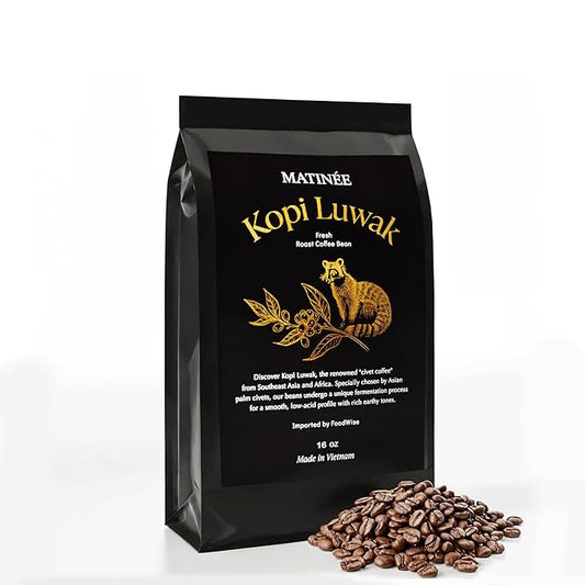 MATINÉE Wild Kopi Luwak Coffee Beans, Medium Roast, Whole Bean Coffee, Civet Coffee, Wild Kopi
