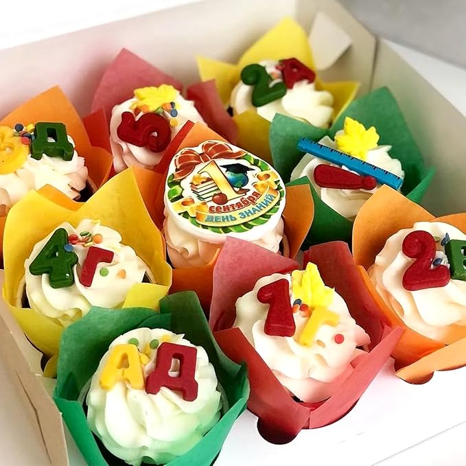150 Pieces Tulip Cupcake Muffin Liners Paper Baking Cups Greaseproof Cupcake Wrappers for Birthday Wedding Party Baby Showers Catering Restaurants(Red/Orange/Yellow/Green/Blue)