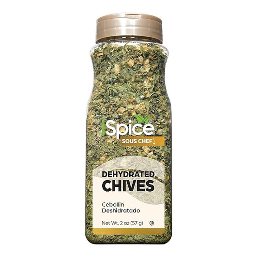 iSpice | Chives Dehydrated | 1.25 oz | Bulk Size | Premium Herbs | Kosher