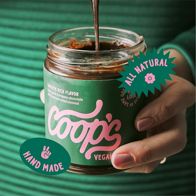 Coop's Vegan Hot Fudge Sauce 10.6 OZ - Gluten Free Vegan, Kosher, Non GMO, Gourmet, All Natural, Plant Based Dairy Free Whipped Topping for ICecream, Sundae, Panckaes, Milshake and more