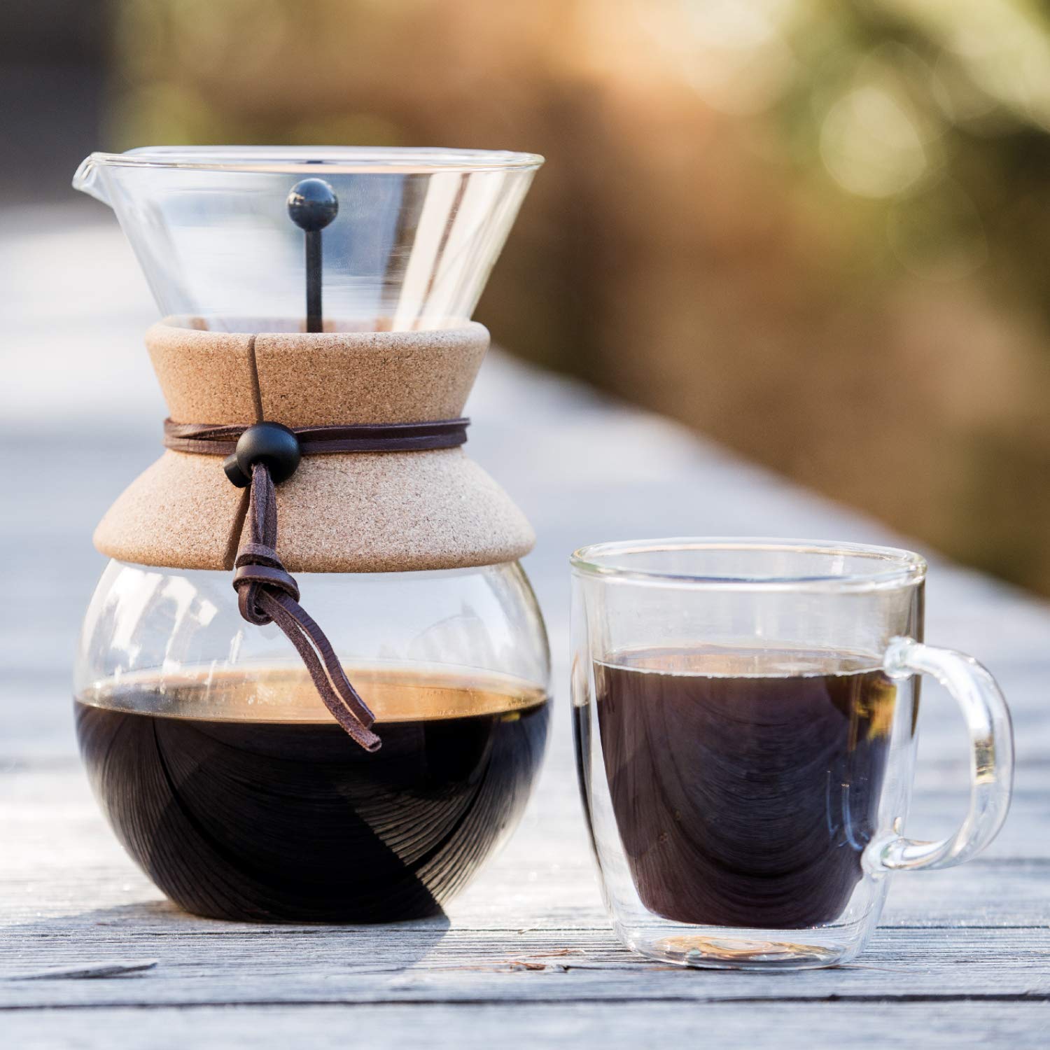 Bodum 17oz Pour Over Coffee Maker, High-Heat Borosilicate Glass with Reusable Stainless Steel