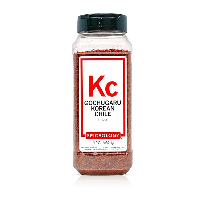 Spiceology ??Gochugaru Korean Chile Flake ??Mild, Fruity & Smoky Red Chili Flakes for Kimchi, Korean BBQ, Soups & Stir-Frys ??Fresh-Ground, Chef-Quality ??12 oz